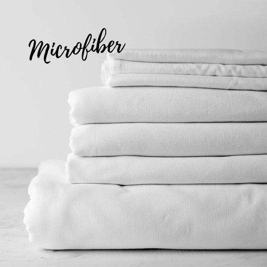 Queen Fitted Sheets – White Microfiber, 120gsm, Soft 100% Polyester, 60" x 80" +12" Deep Pocket